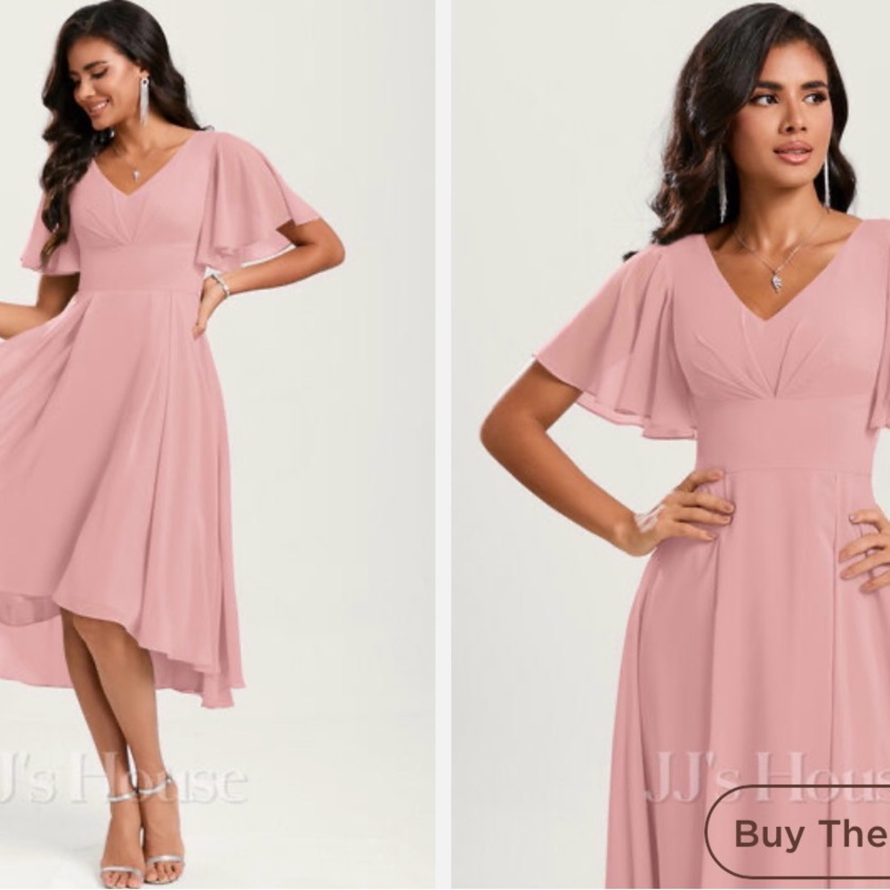 JJ's House A-line Ruffle Chiffon Dress
Size 2 
Color Blush